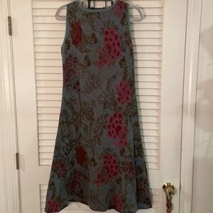 Butapana Beautiful Big Floral Wool Swing Bottom Sleeveless Knit Dress